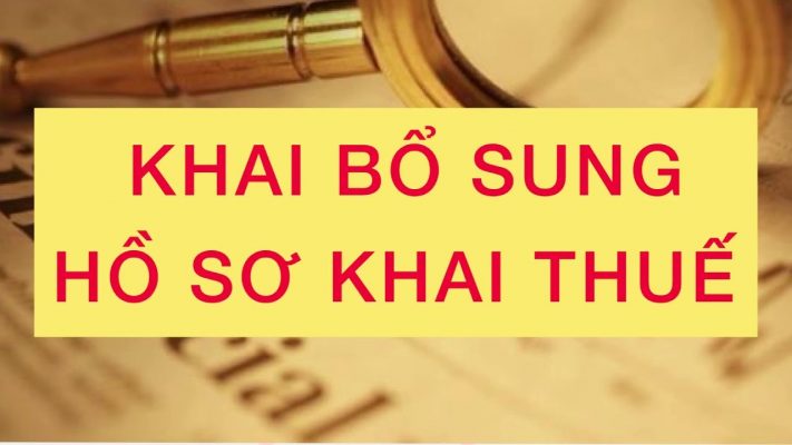 bổ sung hồ sơ khai thuế