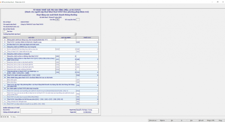 cách lập tờ khai thuế gtgt